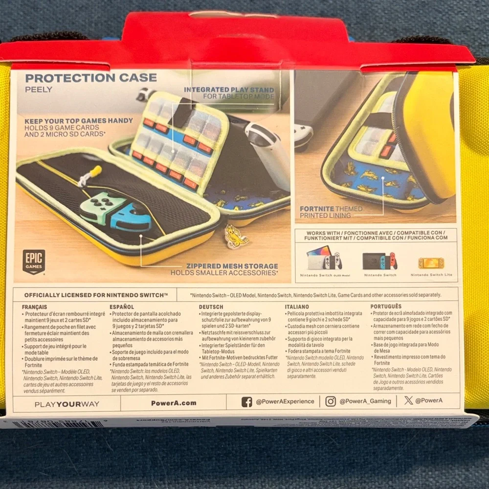 Nintendo Switch Yellow and Black Fortnite Case with Wired Earbuds